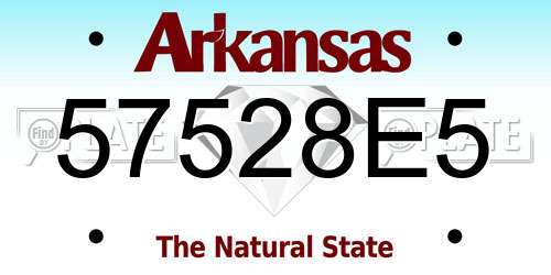 57528E5 Arkansas License Plate
