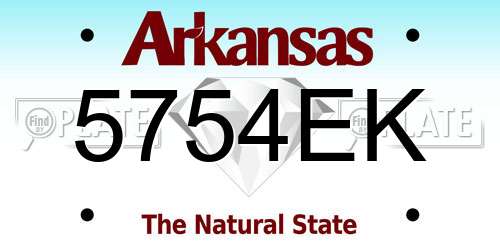 5754EK Arkansas License Plate