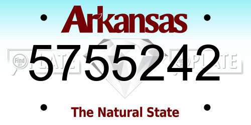 5755242 Arkansas License Plate