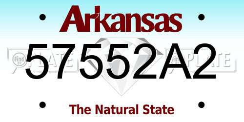 57552A2 Arkansas License Plate