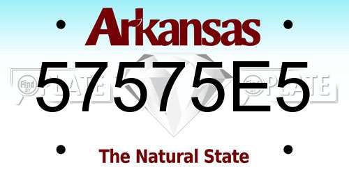 57575E5 Arkansas License Plate