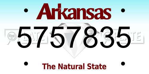 5757835 Arkansas License Plate