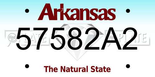 57582A2 Arkansas License Plate