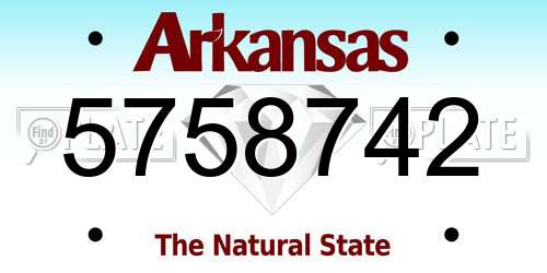 5758742 Arkansas License Plate