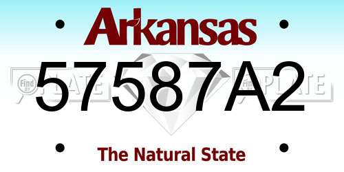 57587A2 Arkansas License Plate