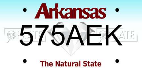 575AEK Arkansas License Plate