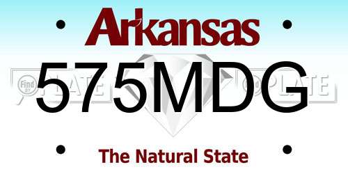 575MDG Arkansas License Plate