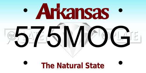 575MOG Arkansas License Plate