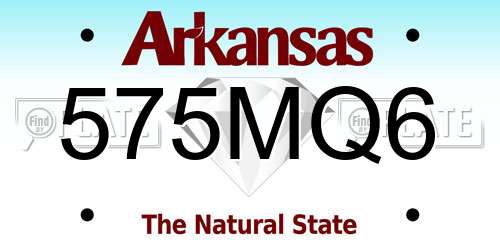 575MQ6 Arkansas License Plate