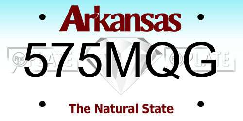 575MQG Arkansas License Plate