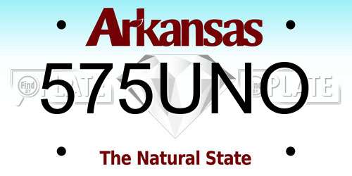 575UNO Arkansas License Plate