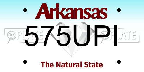 575UPI Arkansas License Plate