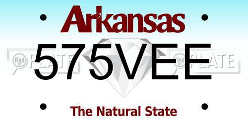 575VEE Arkansas License Plate