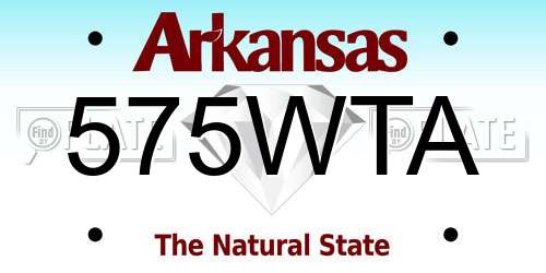 575WTA Arkansas License Plate
