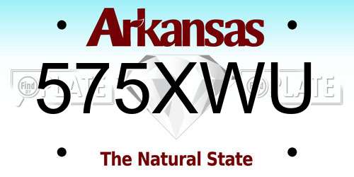 575XWU Arkansas License Plate