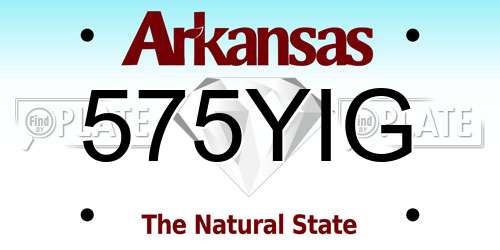 575YIG Arkansas License Plate