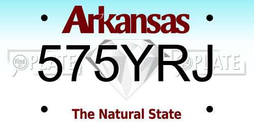 575YRJ Arkansas License Plate