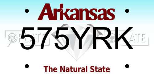 575YRK Arkansas License Plate