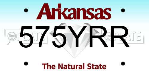 575YRR Arkansas License Plate