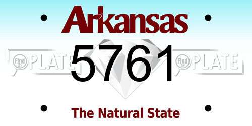 5761 Arkansas License Plate