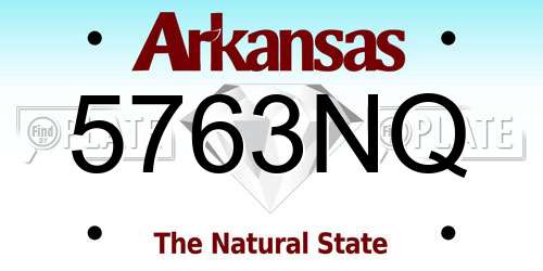 5763NQ Arkansas License Plate