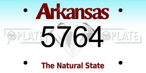 5764 Arkansas License Plate