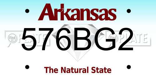 576BG2 Arkansas License Plate