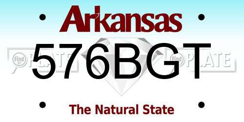 576BGT Arkansas License Plate