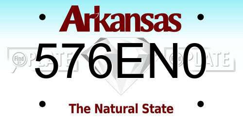 576EN0 Arkansas License Plate
