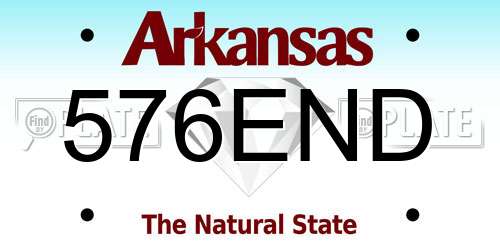 576END Arkansas License Plate