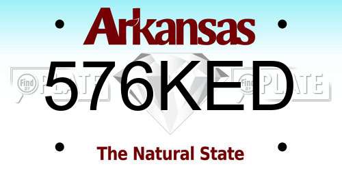 576KED Arkansas License Plate