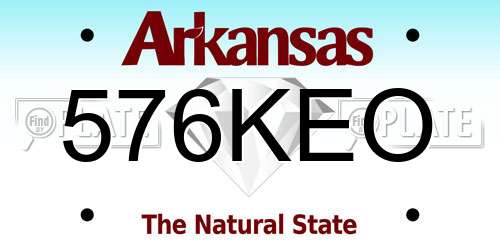 576KEO Arkansas License Plate