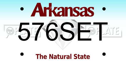 576SET Arkansas License Plate