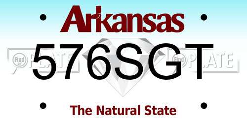 576SGT Arkansas License Plate