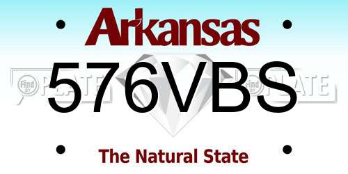 576VBS Arkansas License Plate