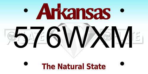 576WXM Arkansas License Plate