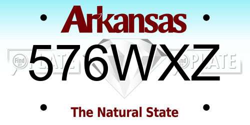 576WXZ Arkansas License Plate