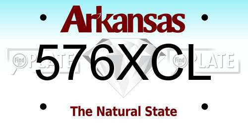 576XCL Arkansas License Plate