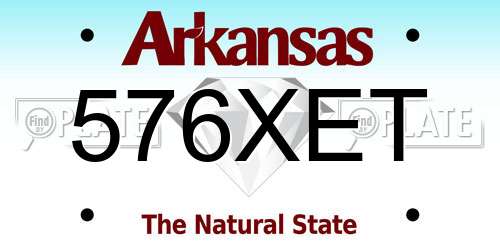576XET Arkansas License Plate