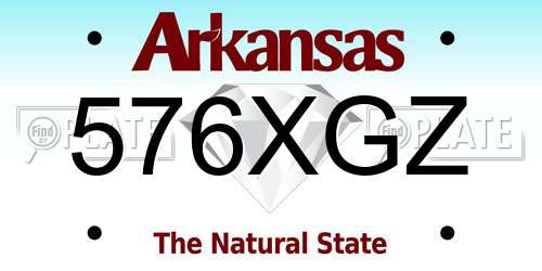 576XGZ Arkansas License Plate