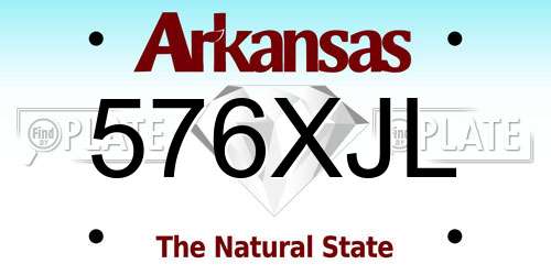576XJL Arkansas License Plate