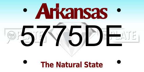5775DE Arkansas License Plate