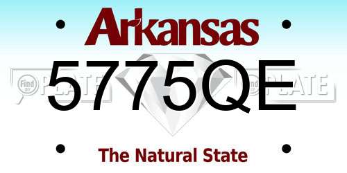 5775QE Arkansas License Plate