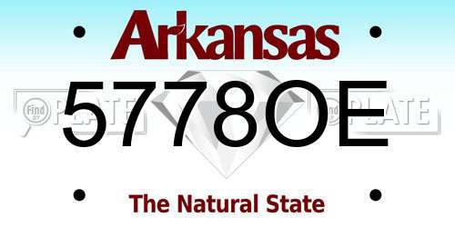 5778OE Arkansas License Plate