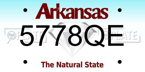 5778QE Arkansas License Plate