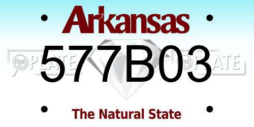 577B03 Arkansas License Plate