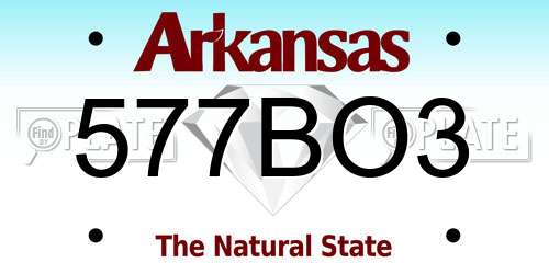 577BO3 Arkansas License Plate