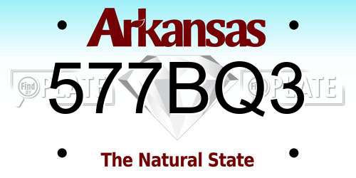 577BQ3 Arkansas License Plate