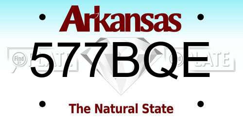 577BQE Arkansas License Plate