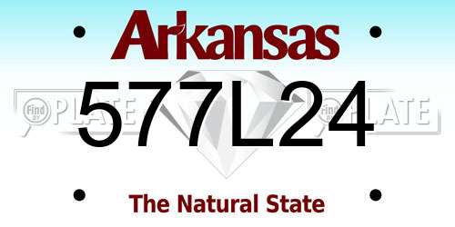 577L24 Arkansas License Plate